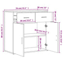 skænke 2 stk. 79x38x80 cm konstrueret træ røget egetræsfarve