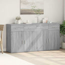 skænke 2 stk. 79x38x80 cm konstrueret træ grå sonoma-eg