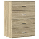 kommoder 2 stk. 60x39x80 cm konstrueret træ sonoma-eg