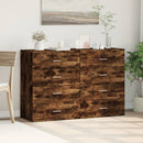 kommoder 2 stk. 60x39x80 cm konstrueret træ røget egetræsfarve