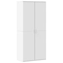 skoskab 80x39x178 cm konstrueret træ hvid