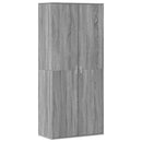 skoskab 80x39x178 cm konstrueret træ grå sonoma-eg