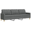 3-personers sofa 210 cm stof mørkegrå