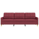 3-personers sofa 210 cm stof vinrød