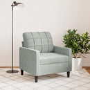 lænestol 60 cm velour lysegrå