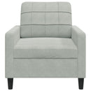 lænestol 60 cm velour lysegrå