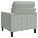 lænestol 60 cm velour lysegrå