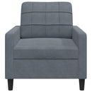 lænestol 60 cm velour mørkegrå