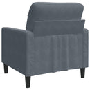 lænestol 60 cm velour mørkegrå