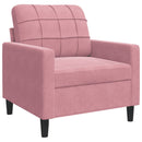 lænestol 60 cm velour lyserød