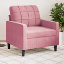 lænestol 60 cm velour lyserød
