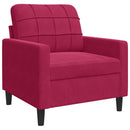 lænestol 60 cm velour vinrød