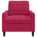 lænestol 60 cm velour vinrød