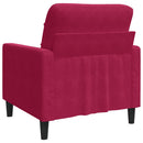 lænestol 60 cm velour vinrød