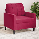 lænestol 60 cm velour vinrød