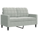 2-personers sofa 120 cm velour lysegrå