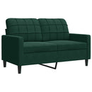 2-personers sofa 120 cm fløjl mørkegrøn