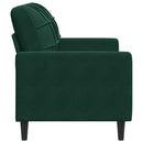 2-personers sofa 120 cm fløjl mørkegrøn