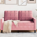 2-personers sofa 120 cm fløjl lyserød
