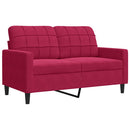 2-personers sofa 120 cm fløjl vinrød