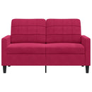 2-personers sofa 120 cm fløjl vinrød