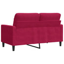 2-personers sofa 120 cm fløjl vinrød