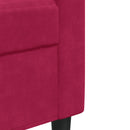 2-personers sofa 120 cm fløjl vinrød