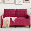 2-personers sofa 120 cm fløjl vinrød