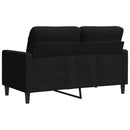 2-personers sofa 120 cm fløjl sort