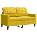 2-personers sofa 120 cm fløjl gul