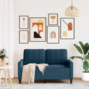 2-personers sofa 120 cm fløjl blå