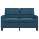 2-personers sofa 120 cm fløjl blå