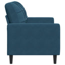 2-personers sofa 120 cm fløjl blå