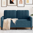 2-personers sofa 120 cm fløjl blå