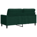 2-personers sofa 140 cm fløjl mørkegrøn