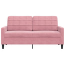 2-personers sofa 140 cm fløjl lyserød