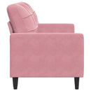 2-personers sofa 140 cm fløjl lyserød