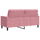 2-personers sofa 140 cm fløjl lyserød