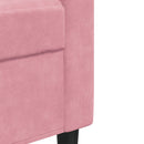 2-personers sofa 140 cm fløjl lyserød
