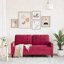 2-personers sofa 140 cm fløjl vinrød