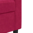 2-personers sofa 140 cm fløjl vinrød