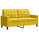 2-personers sofa 140 cm fløjl gul