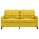 2-personers sofa 140 cm fløjl gul