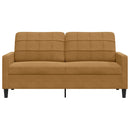 2-personers sofa 140 cm fløjl brun
