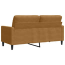 2-personers sofa 140 cm fløjl brun
