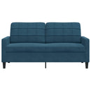 2-personers sofa 140 cm fløjl blå