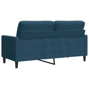 2-personers sofa 140 cm fløjl blå