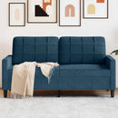 2-personers sofa 140 cm fløjl blå