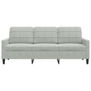 3-personers sofa 180 cm velour lysegrå