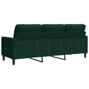 3-personers sofa 180 cm fløjl mørkegrøn
